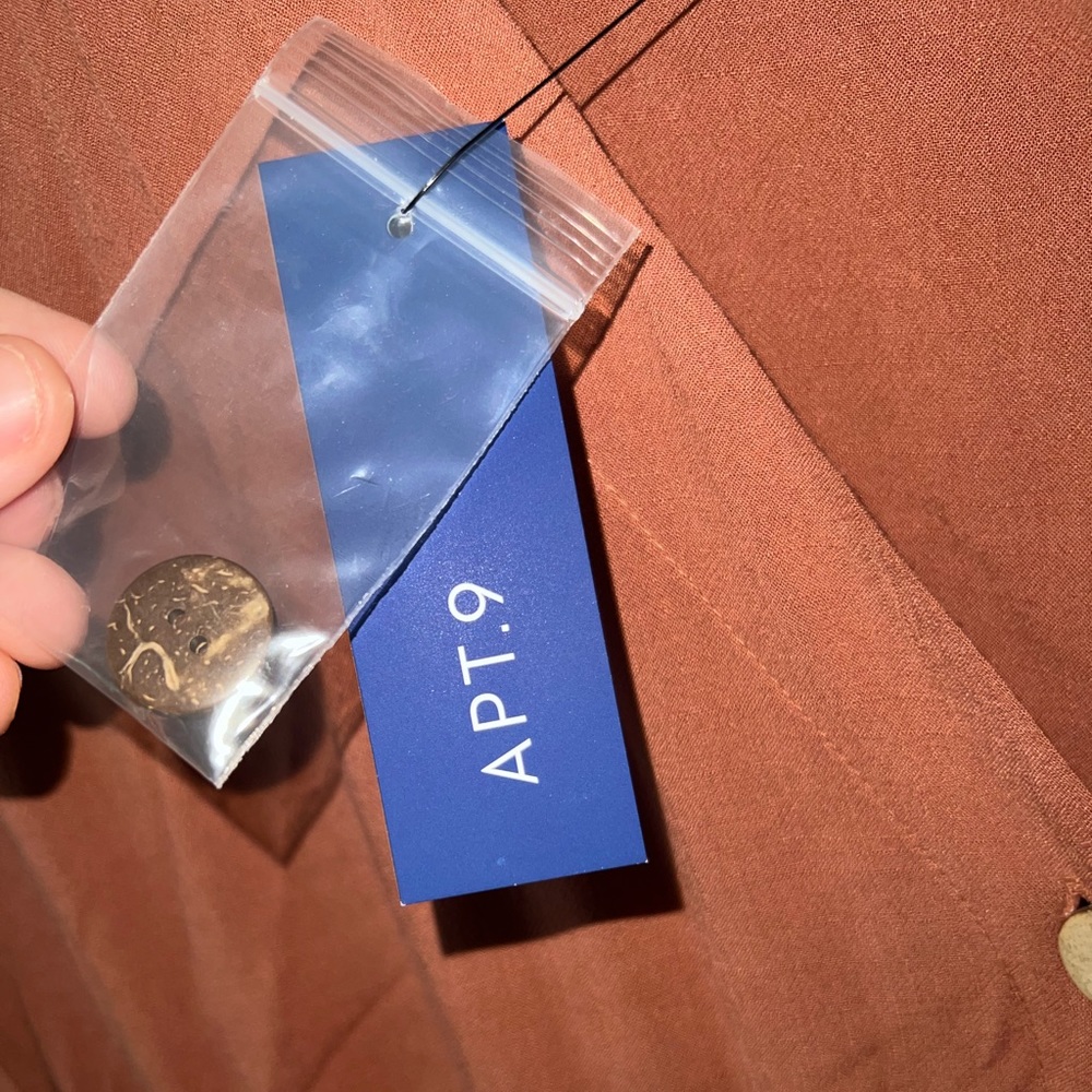 BRAND NWT Apt. 9 Dark Orange Long Romper size S - Picture 8 of 16